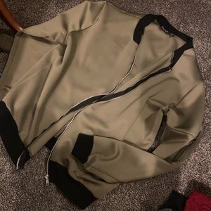 Army green & black track jacket!